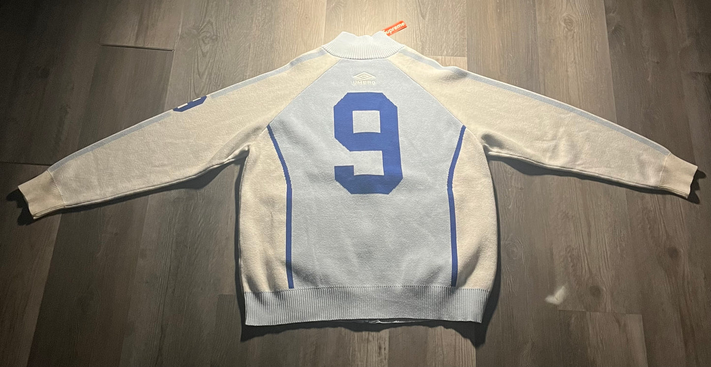 Supreme Umbro Zip Up Sweater, part of the Supreme Spring/Summer 2025 (SS25) collection