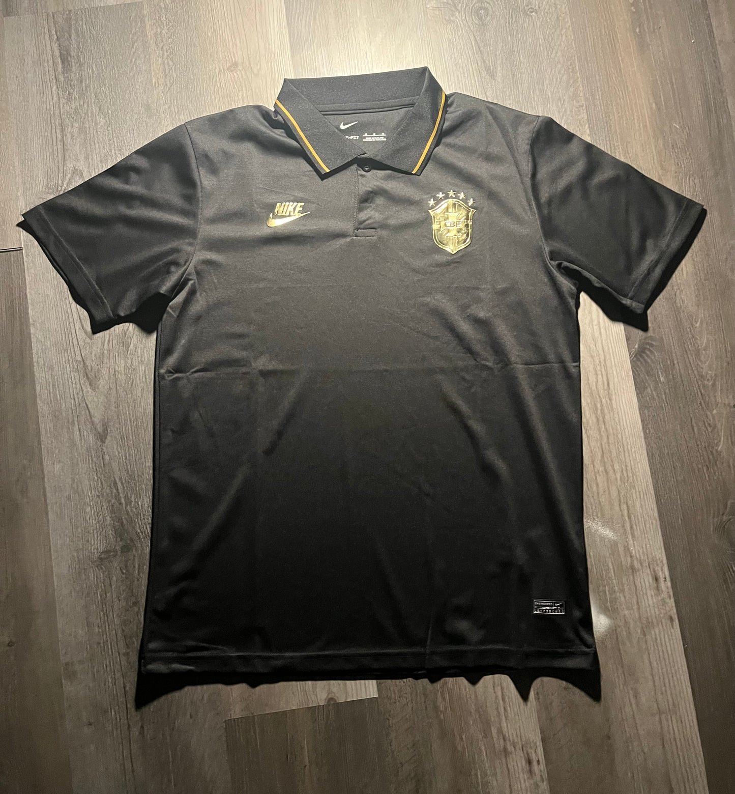 Brasil Gold/ Brasil Black - Nike Brazil National Team Dri-FIT Polo