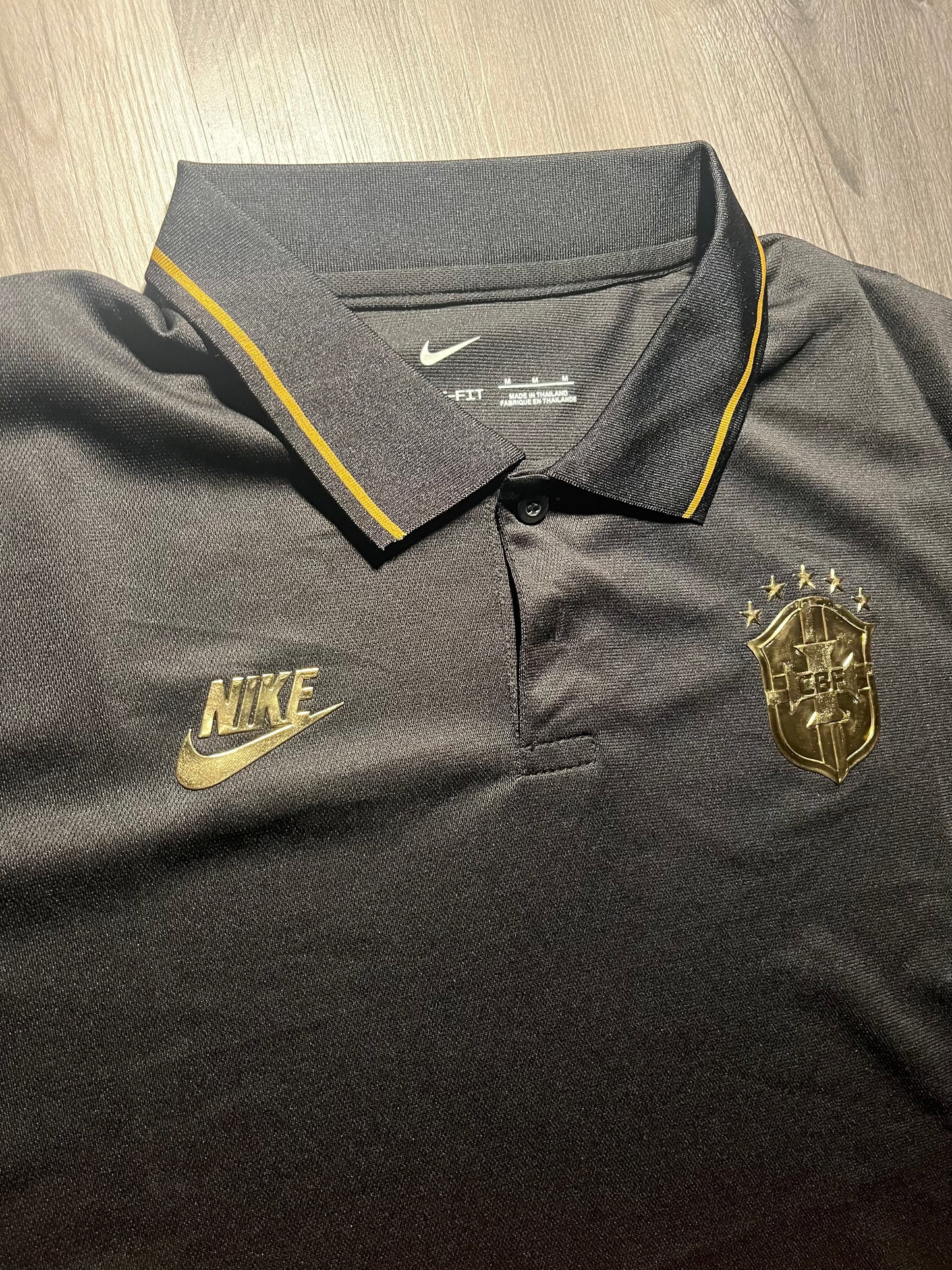 Brasil Gold/ Brasil Black - Nike Brazil National Team Dri-FIT Polo