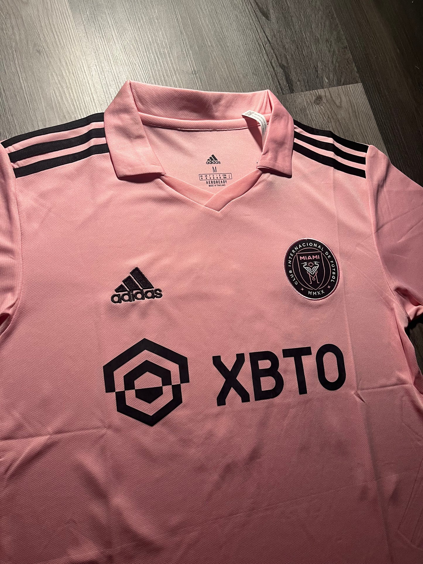 The Heartbit Kit/ Adidas Inter Miami CF 22/23 Home Jersey featuring Lionel Messi