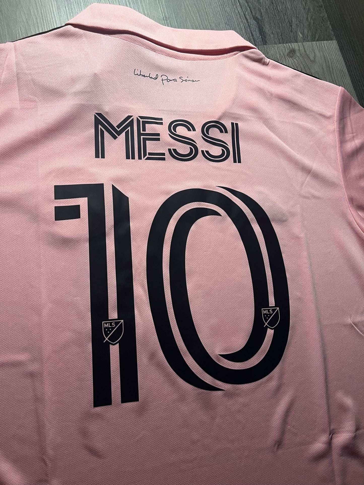 The Heartbit Kit/ Adidas Inter Miami CF 22/23 Home Jersey featuring Lionel Messi