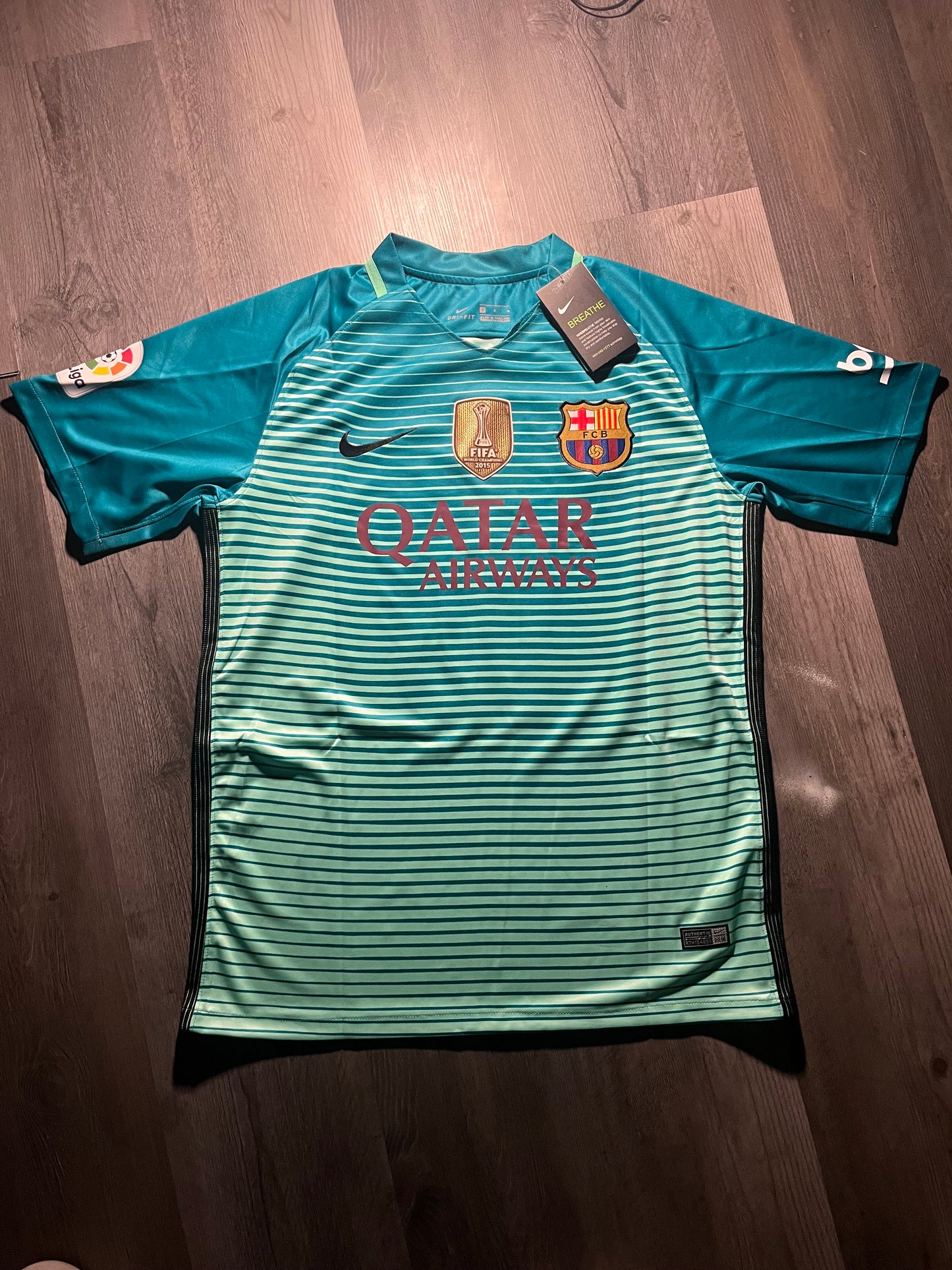 FC Barcelona 2016/17 Third Shirt, featuring the name and number of legendary Lionel Messi.