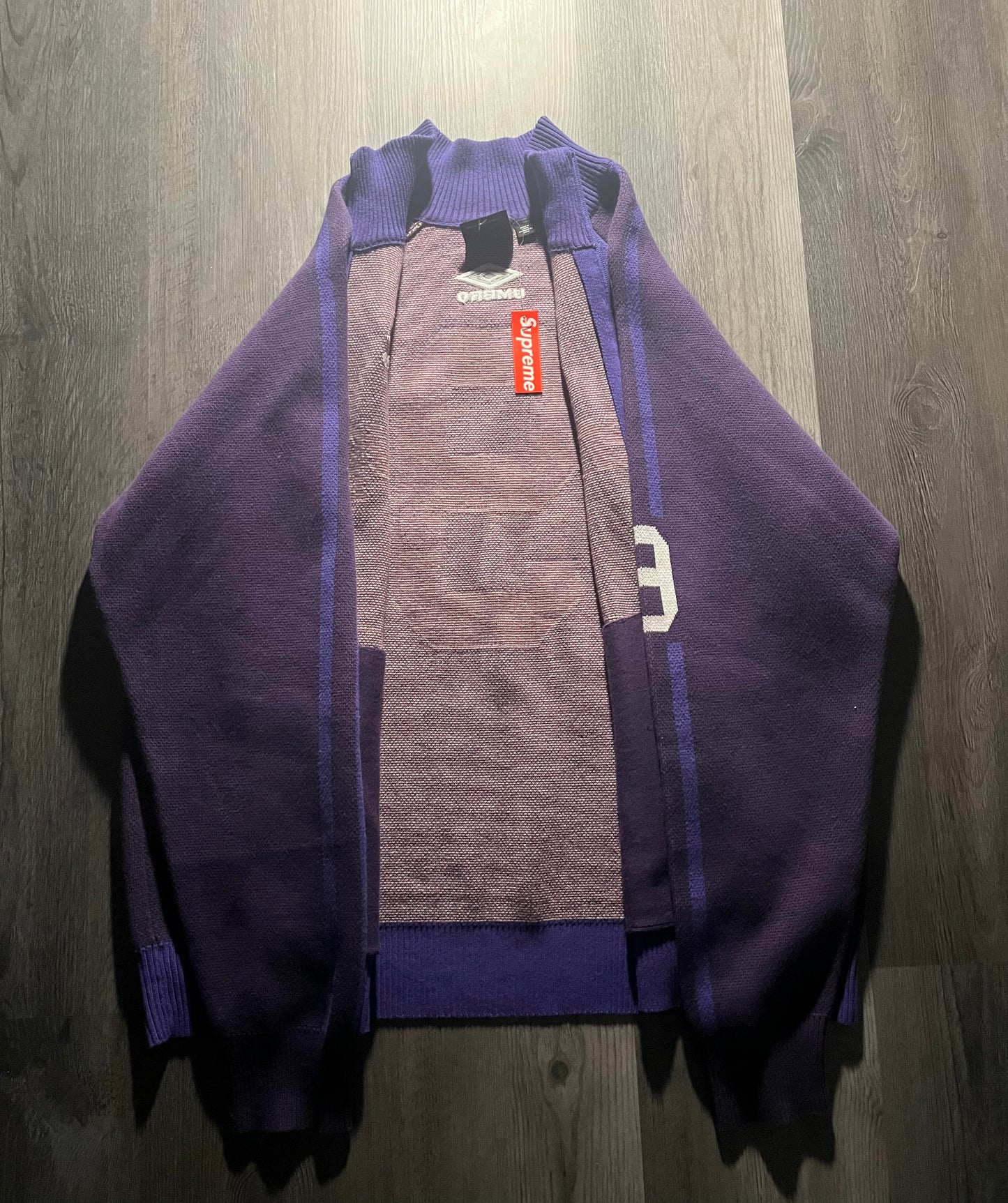 Supreme®/Umbro® Zip Up Sweater from the Spring/Summer 2025 collection.
