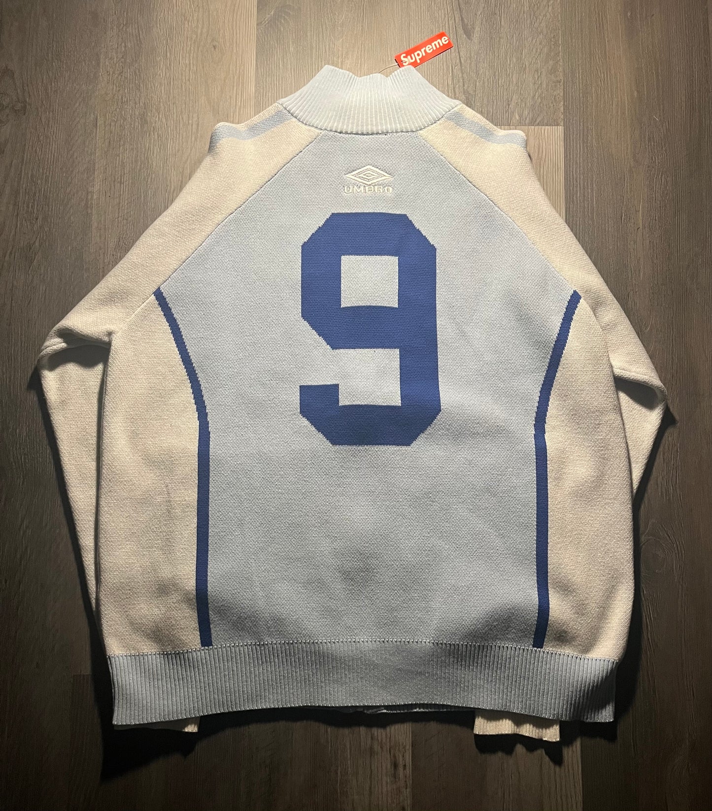 Supreme Umbro Zip Up Sweater, part of the Supreme Spring/Summer 2025 (SS25) collection