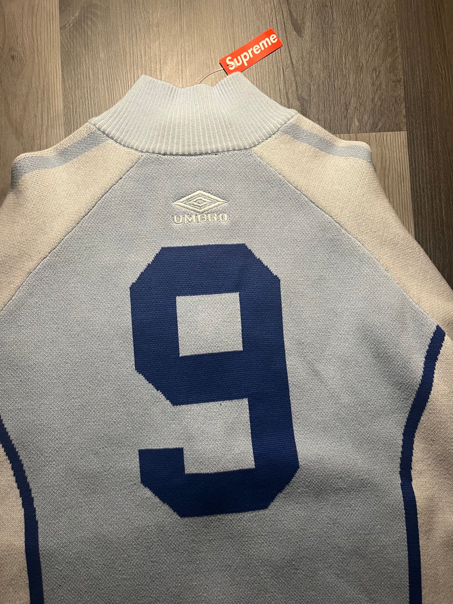 Supreme Umbro Zip Up Sweater, part of the Supreme Spring/Summer 2025 (SS25) collection