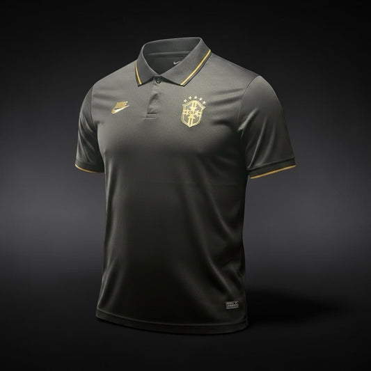 Brasil Gold/ Brasil Black - Nike Brazil National Team Dri-FIT Polo