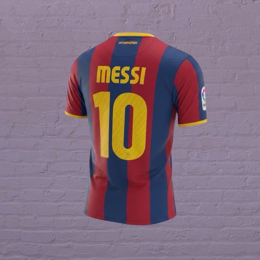 2010/11 FC Barcelona home shirt featuring Lionel Messi