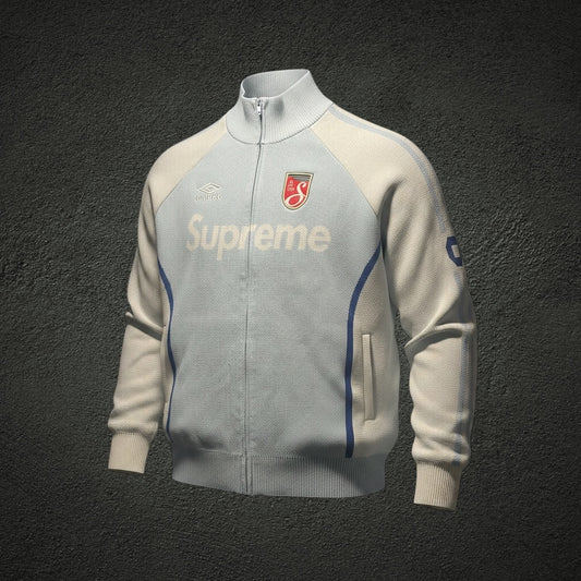 Supreme Umbro Zip Up Sweater, part of the Supreme Spring/Summer 2025 (SS25) collection